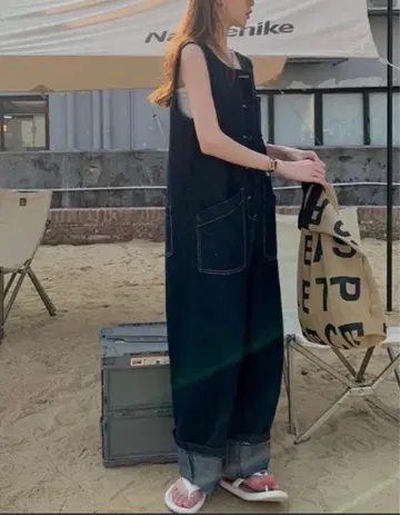 [ 새상품급 ] me Jane 와이드 데님 오버롤 완판템