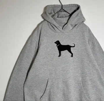 The Black Dog 프린트 로고 속기모 후드티