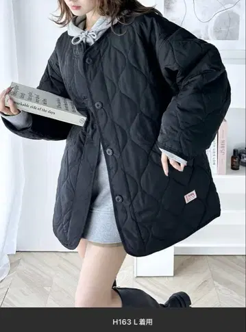 [ JaVa 자바 콜라보 ] 노카라 오버 사이즈 퀼팅 코트