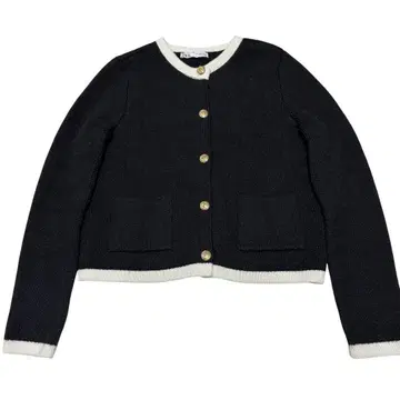 새상품급 ZARA 자라 블랙 니트 가디건 골드 버튼 블랙 L