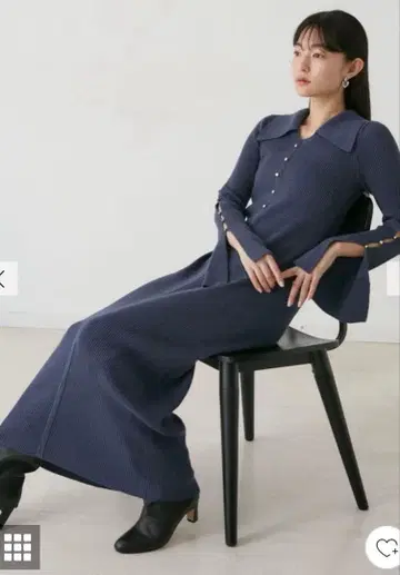 LAGUNAMOON 라그나문 빅 컬러 메탈 버튼 원피스 네이비