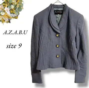 A.Z.A.B.U 플리츠 자켓 사이즈 9 그레이 레트로 일본제 4210