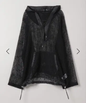 JEANASIS 지나시스 멜란지 메쉬 아노락 후디 블랙