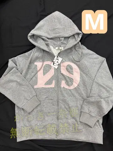 ILLIGO 129 로고 그레이 M 후드티 핑크29 프린트