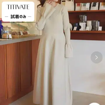 [ 시착만 한 상품 미사용급 ] titivate 리브 디자인 니트 원피스