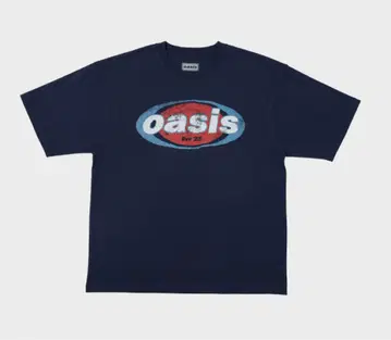 Oasis 로고 프린트 T셔츠 M 사이즈 네이비