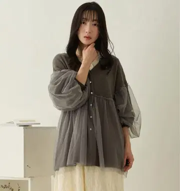 honono 마터니티 튤 가디건