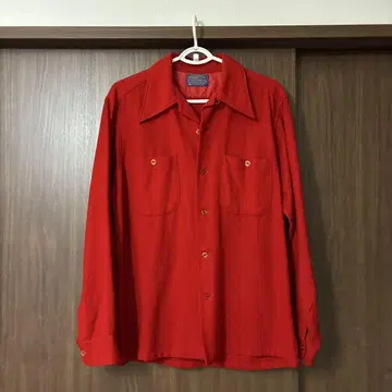 70's Pendleton 빨간색 긴팔 셔츠 M 펜들턴
