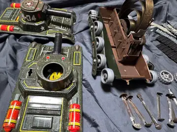 마스다야 M34 양철 탱크 수리용 잡동사니 새상품 태엽 열쇠 포함