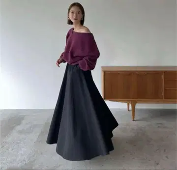 CLANE DEFORM BOAT NECK YAK KNIT TOPS