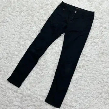 [ c6345 ] 백 러쉬 데님 청바지 스키니 블랙