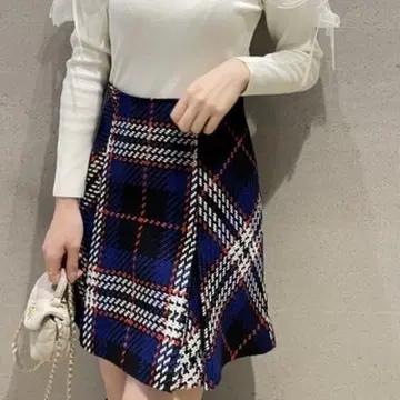 SNIDEL 로빙 체크 미니 스커트