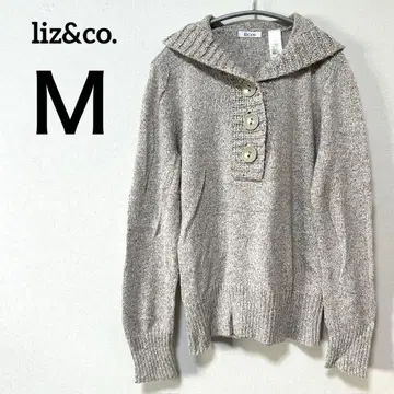 liz&co. [ M ] 버튼 후드 스웨터 베이지