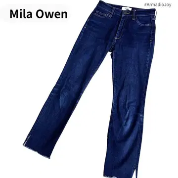 Mila Owen 슬릿 데님 S 사이즈 다크 네이비 컷오프 슬림 레그
