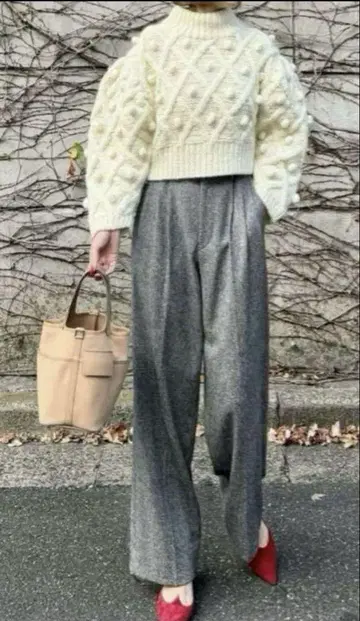 시뉴 cygne 허리 개더 턱 서스펜더 팬츠 Juliette