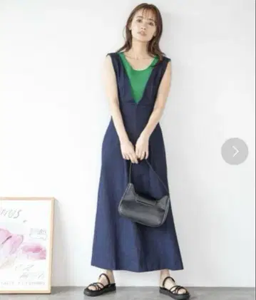 미스티우먼 데님 오버롤 스커트