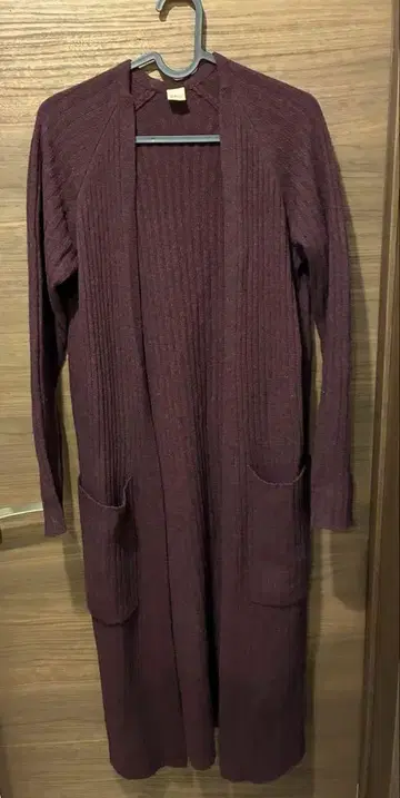 RonHerman 리브 버건디 롱 가디건