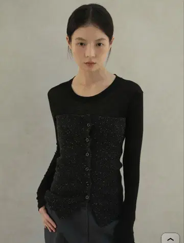 OHOTORO Mixed Tube Knit 블랙 니트 베스트