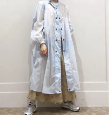 maturely Camo Cape Coat 스카이블루 새상품급