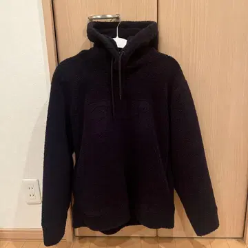 플리스 후드티 블랙