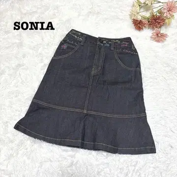 s.476 [소니아 리키엘] 데님 스커트 플레어 자수 온워드 카시야마 S