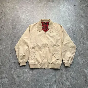 짧은 기장 스윙탑 해링턴 자켓 체크 무늬