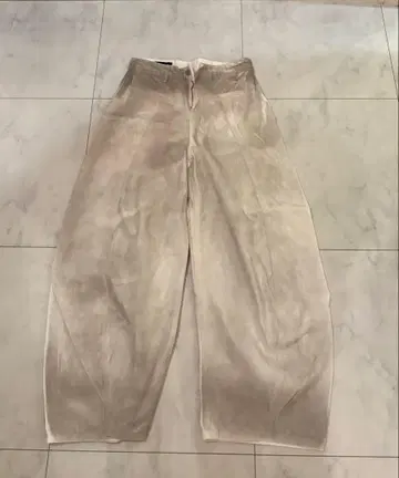 베이지 와이드 레그 데님
