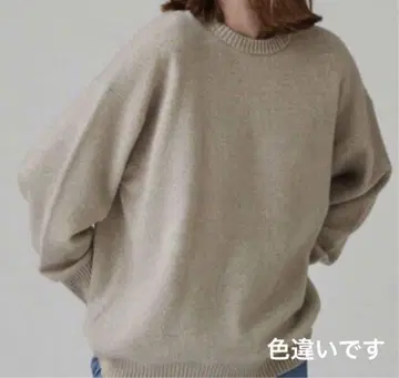 1회 착용 새상품급 맥피 22AW 라무 캐시미어 크루넥 니트 아이보리 M