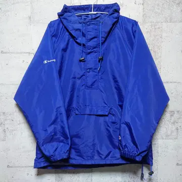 90s 챔피온 아노락 후드티 파랑 자수 택 XL