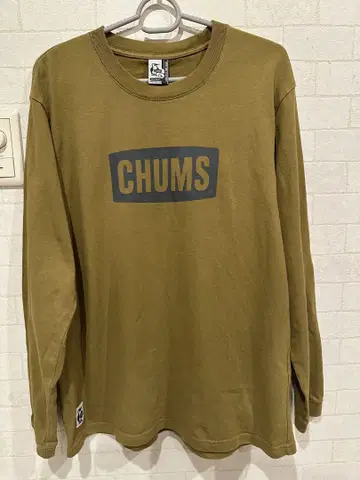 CHUMS 올리브색 L 사이즈 긴팔 티셔츠