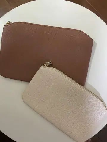 FURLA 파우치 세트 브라운 베이지 2점 세트