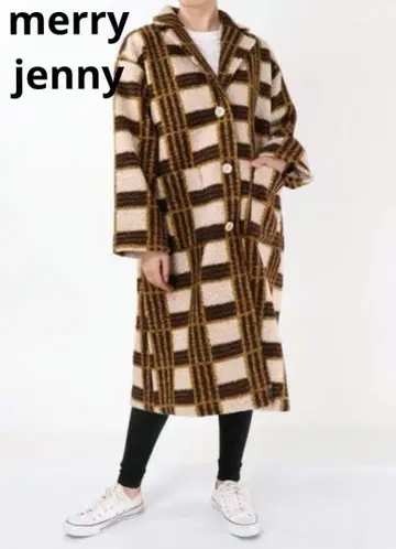 merry jenny 메리제니 바이컬러 체크 체스터 코트