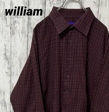 C2602 william 긴팔 셔츠 버건디 오버 사이즈 멋스러운 패턴