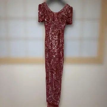 [ 새상품급 ] 빨간색 비즈 자수 타이트 드레스