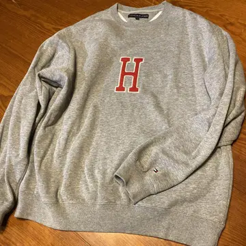 TOMMY HILFIGER 그레이 H 로고 트레이닝복 M