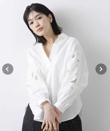 Gready Brilliant TC 자수 돌먼 블라우스