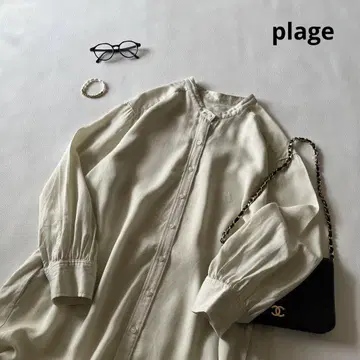 b766* 플라주 헴 개더 셔츠 원피스