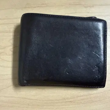 POLO 블랙 가죽 접이식 지갑