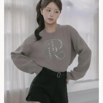 다리치 DR 비쥬 볼륨 리브 니트탑