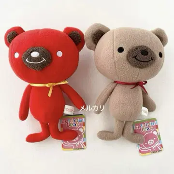 시나다 컬러풀 베어 M 봉제 인형 2체 세트 곰 곰 SHINADA