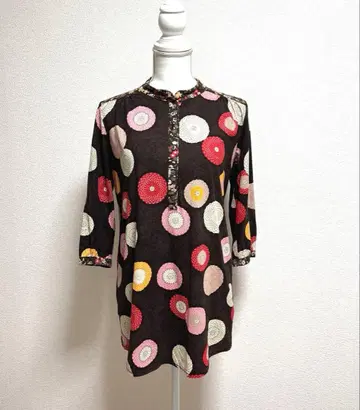 pagong 파공 꽃무늬 튜닉 일본제 교토카메다토미센 새상품급 국화