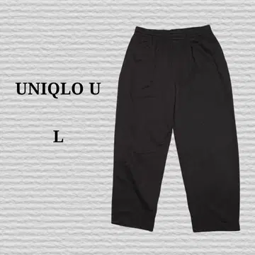 [ UNIQLO ] 라이트웨이트 맨투맨 와이드 팬츠 09 BLACK L