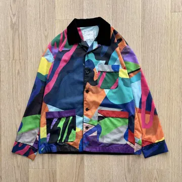 레어 sacai x kaws 멀티 컬러 파자마 셔츠 1