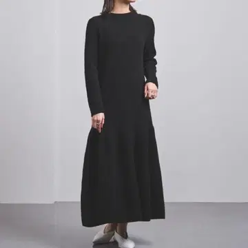 UNITED ARROWS 하찌 티어드 니트 원피스 울 100% 블랙