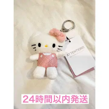 로리즈팜 키티 핑크 퀼트 토이 키링 산리오