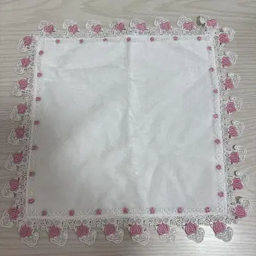 치카자와 레이스 스누피 레이스 손수건 화이트 화이트