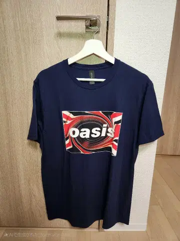 oasis 로고 T셔츠 네이비