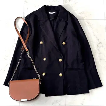 새상품급 엠마 테일러 린넨 빈티지 썸머 자켓 네이비 38