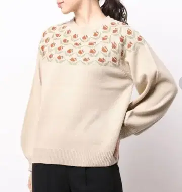 ehka sopo 에카 소포 SM2 튤립 패턴 퀼팅 니트 베이지