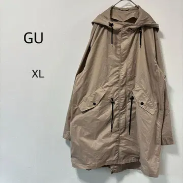 지유 GU 베이지 마운틴 파카 롱 후드 부착 XL